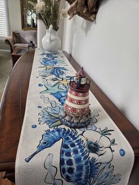 WHIMSICAL SEA CREATURES TABLE RUNNER